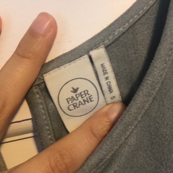 Gray Suede- like A line Dress - Picture 3 of 4